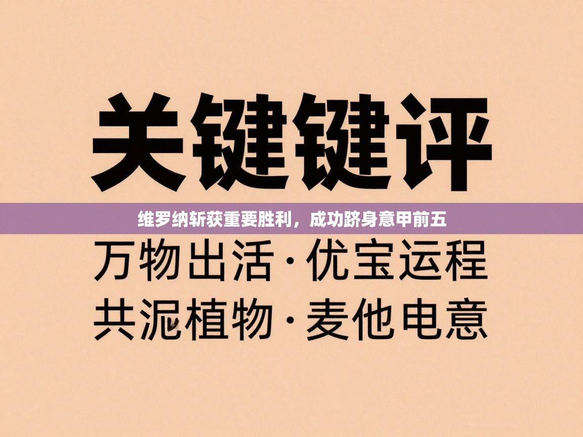 维罗纳斩获重要胜利，成功跻身意甲前五
